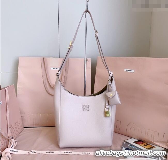 Super Quality Miu Miu Leather bucket bag Water 5BE098 Lily Pink 2025