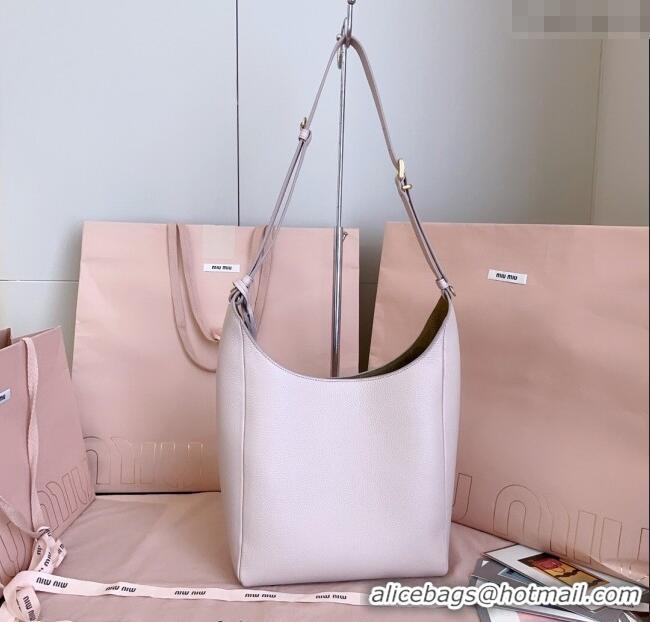 Super Quality Miu Miu Leather bucket bag Water 5BE098 Lily Pink 2025