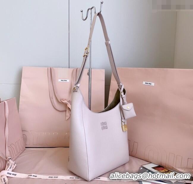 Super Quality Miu Miu Leather bucket bag Water 5BE098 Lily Pink 2025