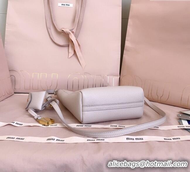 Super Quality Miu Miu Leather bucket bag Water 5BE098 Lily Pink 2025