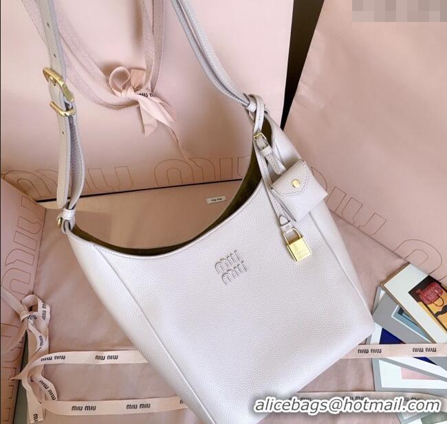 Super Quality Miu Miu Leather bucket bag Water 5BE098 Lily Pink 2025