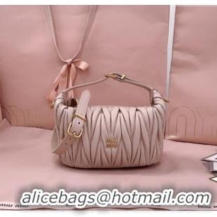 Best Design Miu Miu Matelasse Nappa Leather Pouch Mini Bag 5NE026 Powder Pink 2025