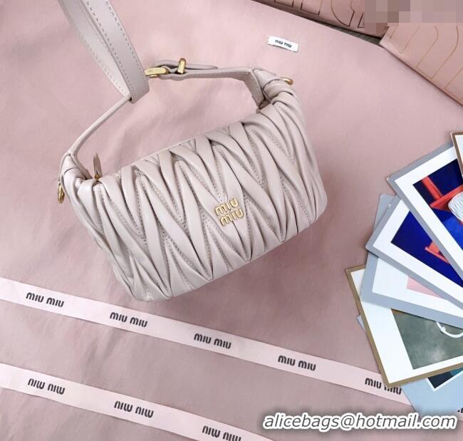 Best Design Miu Miu Matelasse Nappa Leather Pouch Mini Bag 5NE026 Powder Pink 2025