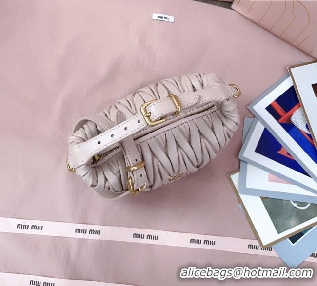 Best Design Miu Miu Matelasse Nappa Leather Pouch Mini Bag 5NE026 Powder Pink 2025