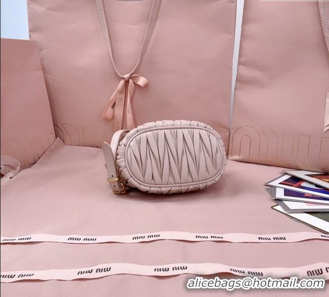 Best Design Miu Miu Matelasse Nappa Leather Pouch Mini Bag 5NE026 Powder Pink 2025