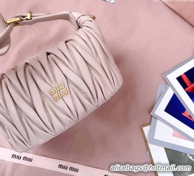 Best Design Miu Miu Matelasse Nappa Leather Pouch Mini Bag 5NE026 Powder Pink 2025