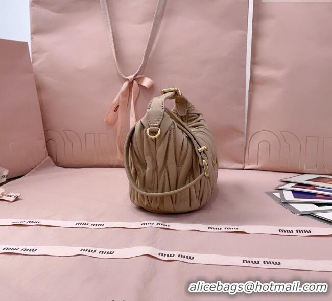 Grade Discount Miu Miu Matelasse Nappa Leather Pouch Mini Bag 5NE026 Beige 2025