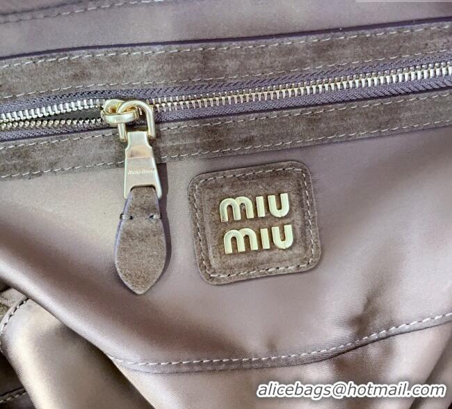 Famous Brand Miu Miu Arcadie Matelasse Suede top handle bag 5BB148 Cocoa Brown 2025