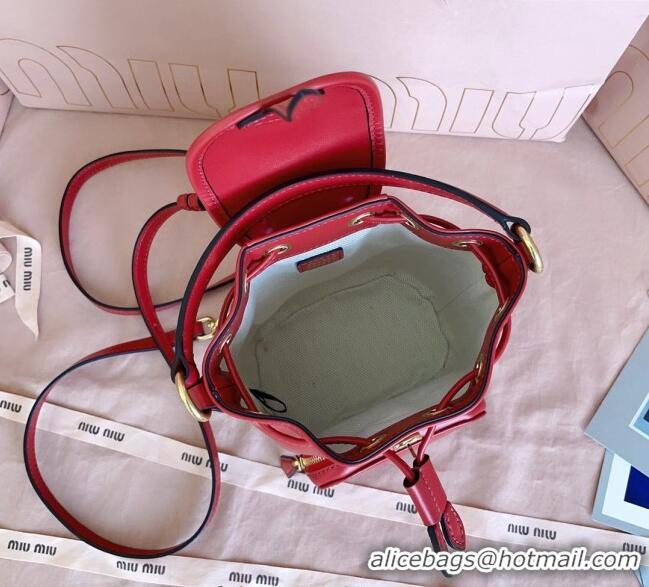 Top Discount Miu Miu Leather Mini Backpack Bag 5BZ045 Red 2025
