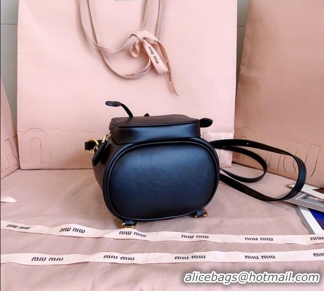 Good Taste Miu Miu Leather Mini Backpack Bag 5BZ045 Black 2025