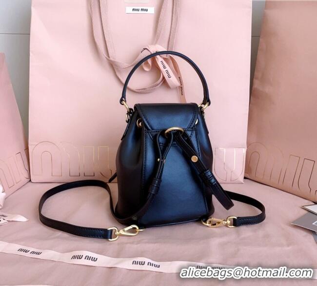 Good Taste Miu Miu Leather Mini Backpack Bag 5BZ045 Black 2025