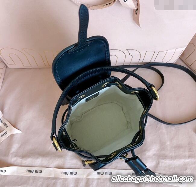 Good Taste Miu Miu Leather Mini Backpack Bag 5BZ045 Black 2025