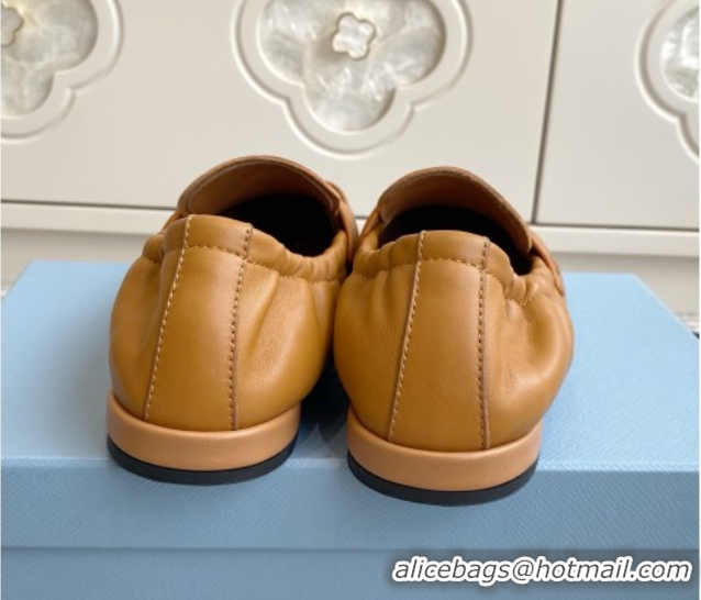 Durable Prada Shuffle Antiqued Leather Loafers Yellow 2025 1D051O 1027054