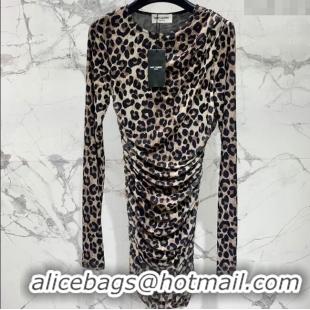 Buy Discount Saint Laurent Leopard Print Dress Y0904 2025