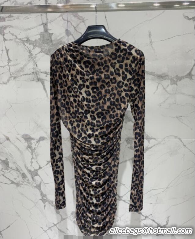 Buy Discount Saint Laurent Leopard Print Dress Y0904 2025