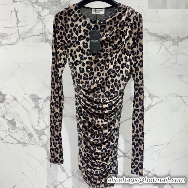 Buy Discount Saint Laurent Leopard Print Dress Y0904 2025