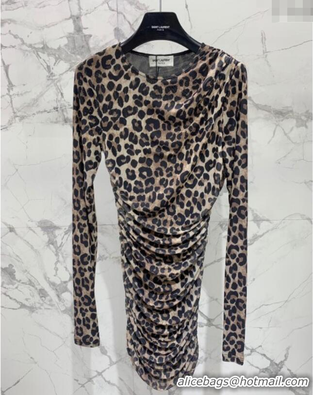 Buy Discount Saint Laurent Leopard Print Dress Y0904 2025