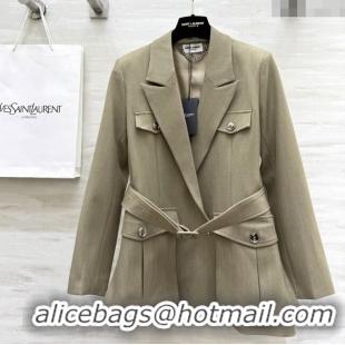 Top Quality Saint Laurent Jacket S91625 Beige 2025
