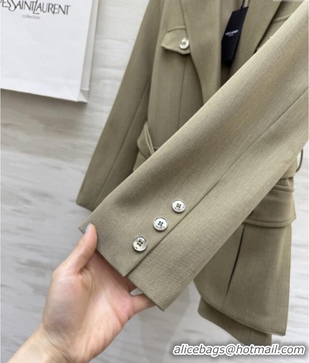 Top Quality Saint Laurent Jacket S91625 Beige 2025
