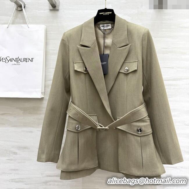 Top Quality Saint Laurent Jacket S91625 Beige 2025