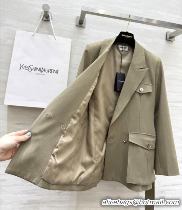 Top Quality Saint Laurent Jacket S91625 Beige 2025