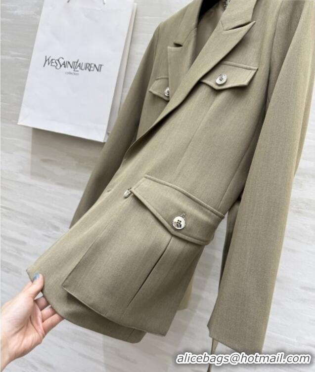 Top Quality Saint Laurent Jacket S91625 Beige 2025