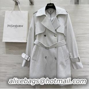 Super Quality Saint Laurent Stripe Jacket S91626 White 2025