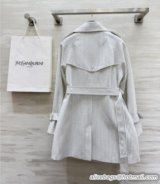 Super Quality Saint Laurent Stripe Jacket S91626 White 2025