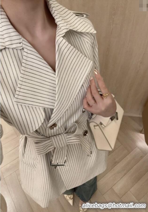 Super Quality Saint Laurent Stripe Jacket S91626 White 2025