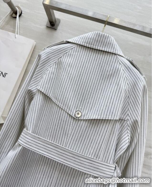 Super Quality Saint Laurent Stripe Jacket S91626 White 2025