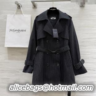 Shop Discount Saint Laurent Stripe Jacket S91701 Black 2025