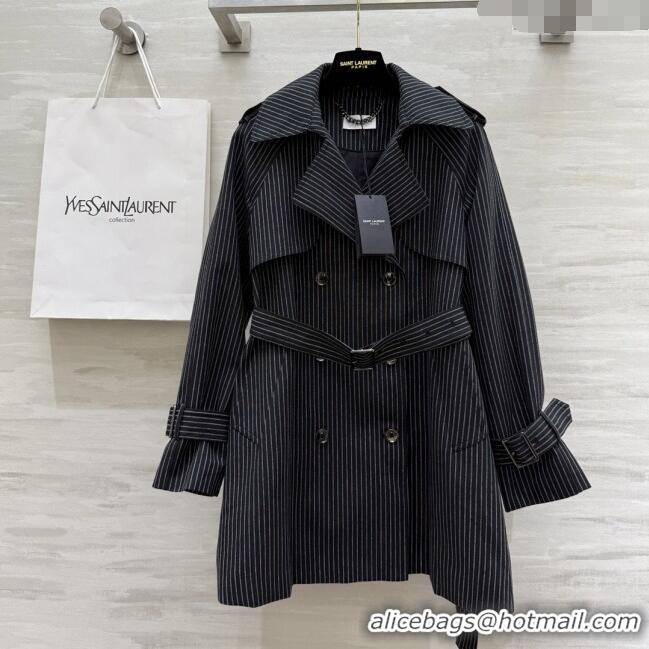 Shop Discount Saint Laurent Stripe Jacket S91701 Black 2025