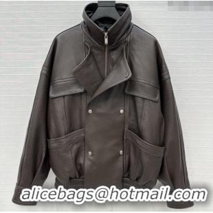 Top Design Saint Laurent Sheepskin Jacket SLP92503 Brown 2025