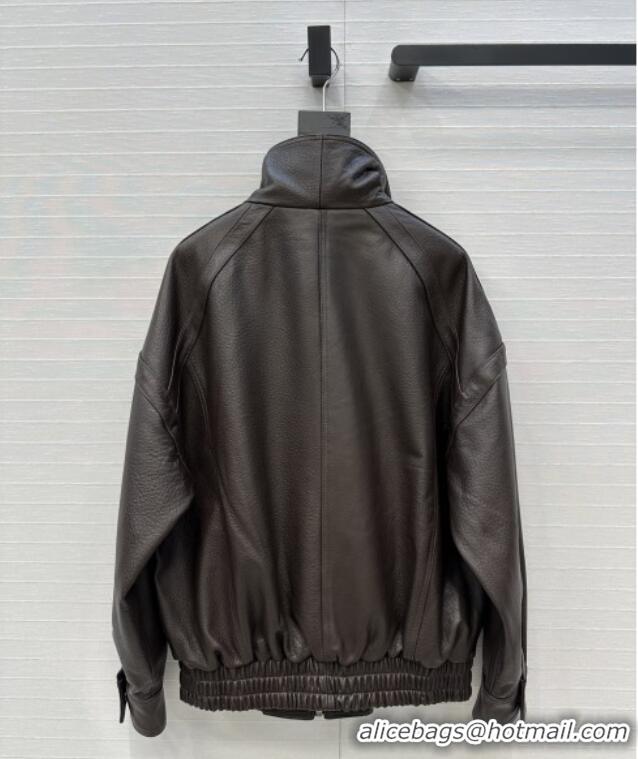 Top Design Saint Laurent Sheepskin Jacket SLP92503 Brown 2025