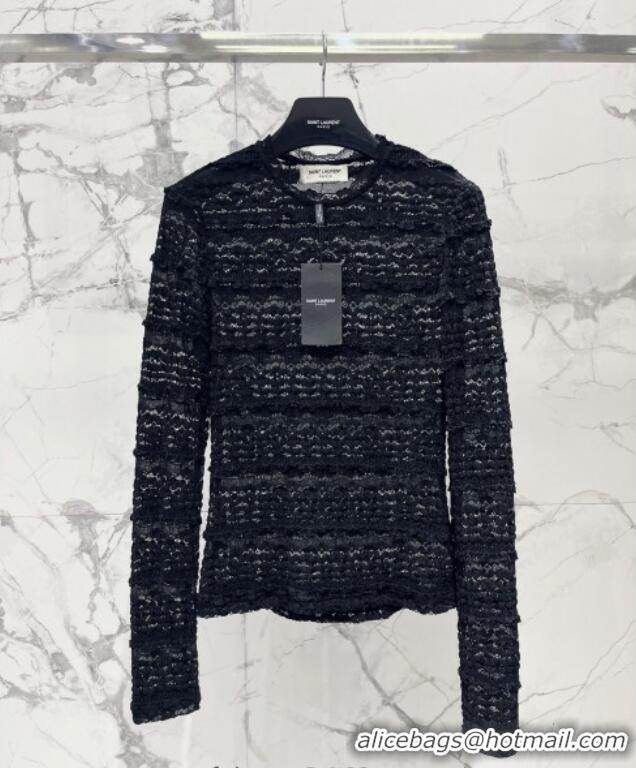 Cheap Design Saint Laurent Lace Shirt 1015 White/Black 2025