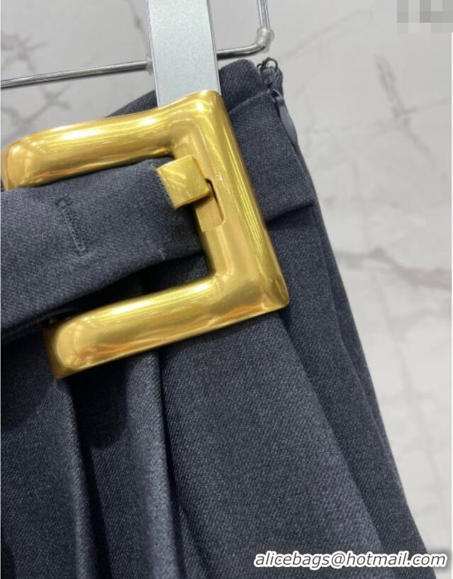 ​Unique Discount Saint Laurent Pleated Mini Skirt 1015 Grey 2025