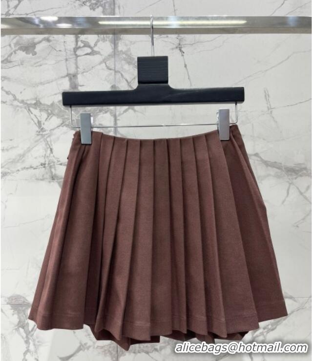 ​Good Taste Saint Laurent Pleated Mini Skirt 1015 Brown 2025