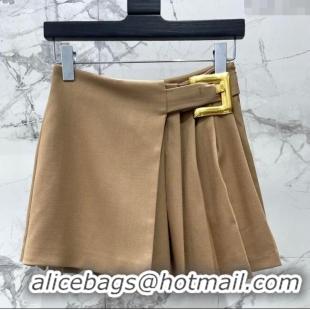 Good Quality Saint Laurent Pleated Mini Skirt 1015 Beige 2025