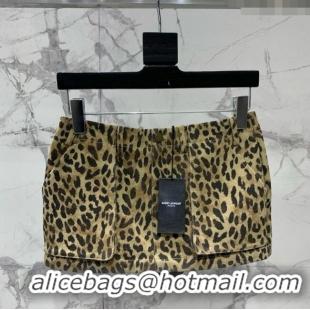 Market Sells Saint Laurent Leopard Print Mini Skirt Y1015 2025