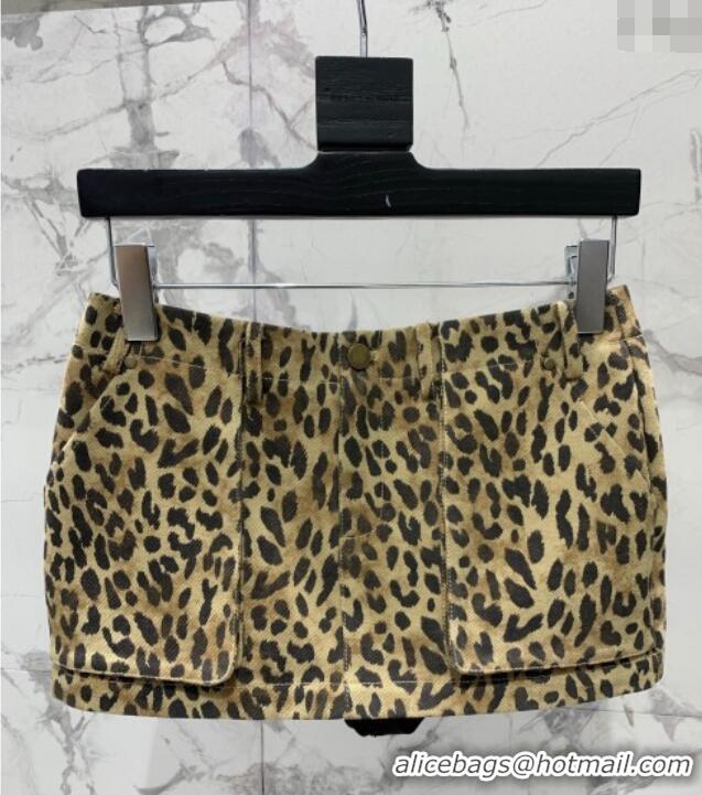 Market Sells Saint Laurent Leopard Print Mini Skirt Y1015 2025