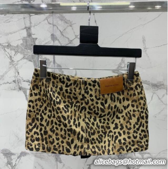 Market Sells Saint Laurent Leopard Print Mini Skirt Y1015 2025