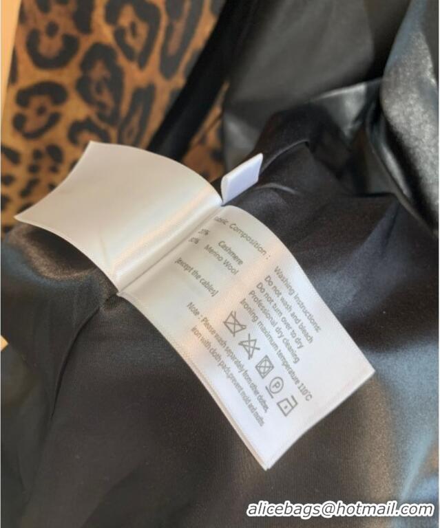 Top Quality Saint Laurent Leopard Print Cashmere Wool Coat YSL110601 Brown 2025