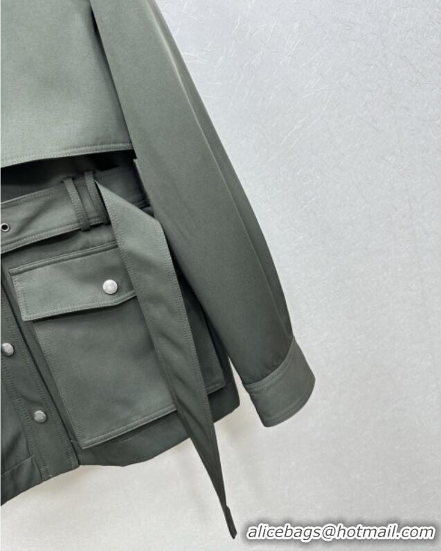 Top Quality Saint Laurent Trench Coat S090411 Green 2025