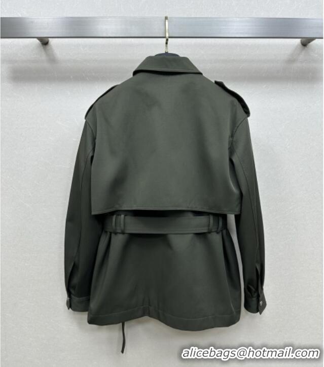 Top Quality Saint Laurent Trench Coat S090411 Green 2025
