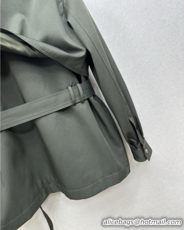 Top Quality Saint Laurent Trench Coat S090411 Green 2025