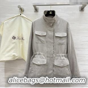 Luxury Cheap Loro Piana Linen Jacket L090207 Grey 2025