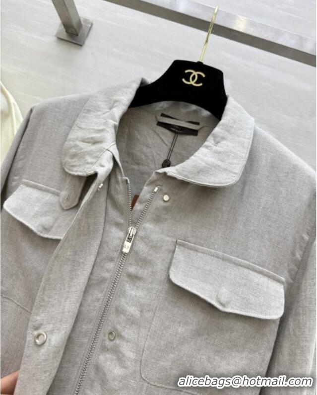 Luxury Cheap Loro Piana Linen Jacket L090207 Grey 2025