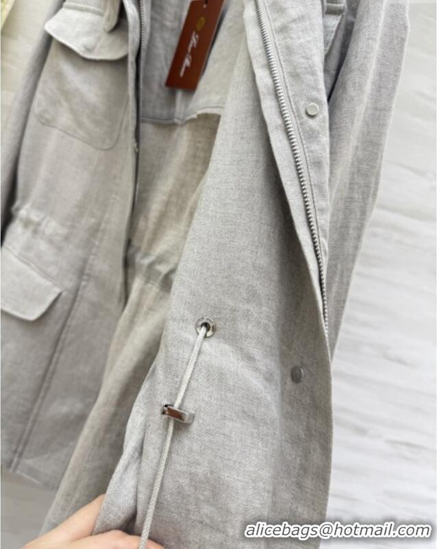 Luxury Cheap Loro Piana Linen Jacket L090207 Grey 2025