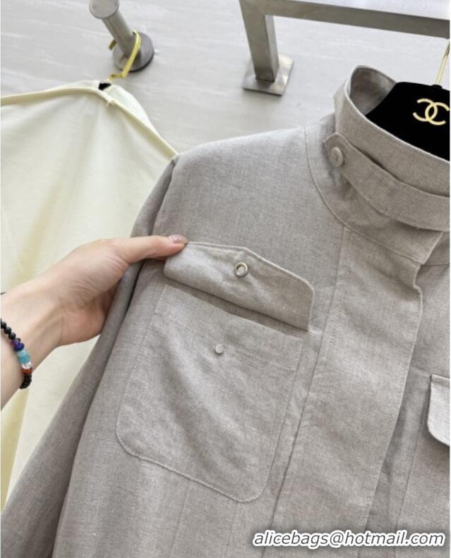Luxury Cheap Loro Piana Linen Jacket L090207 Grey 2025