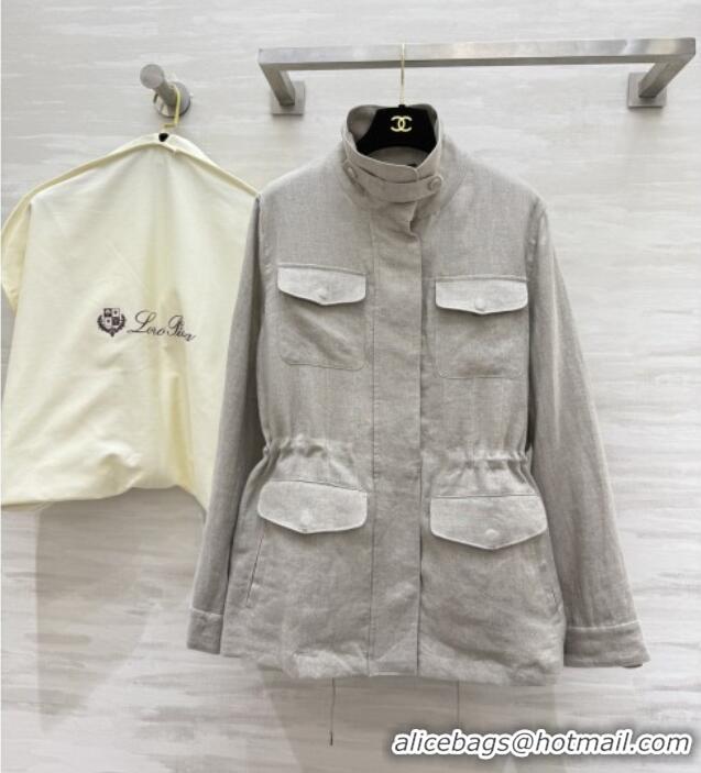 Luxury Cheap Loro Piana Linen Jacket L090207 Grey 2025
